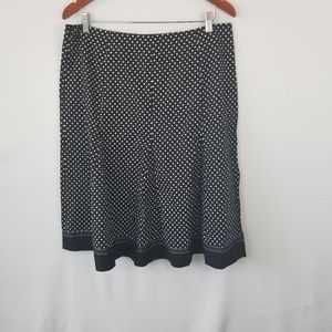 Robbie Bee Black Polka Dot Swing Skirt
